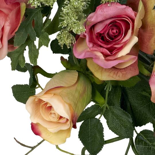 20" Pink and Green Rose Wreath